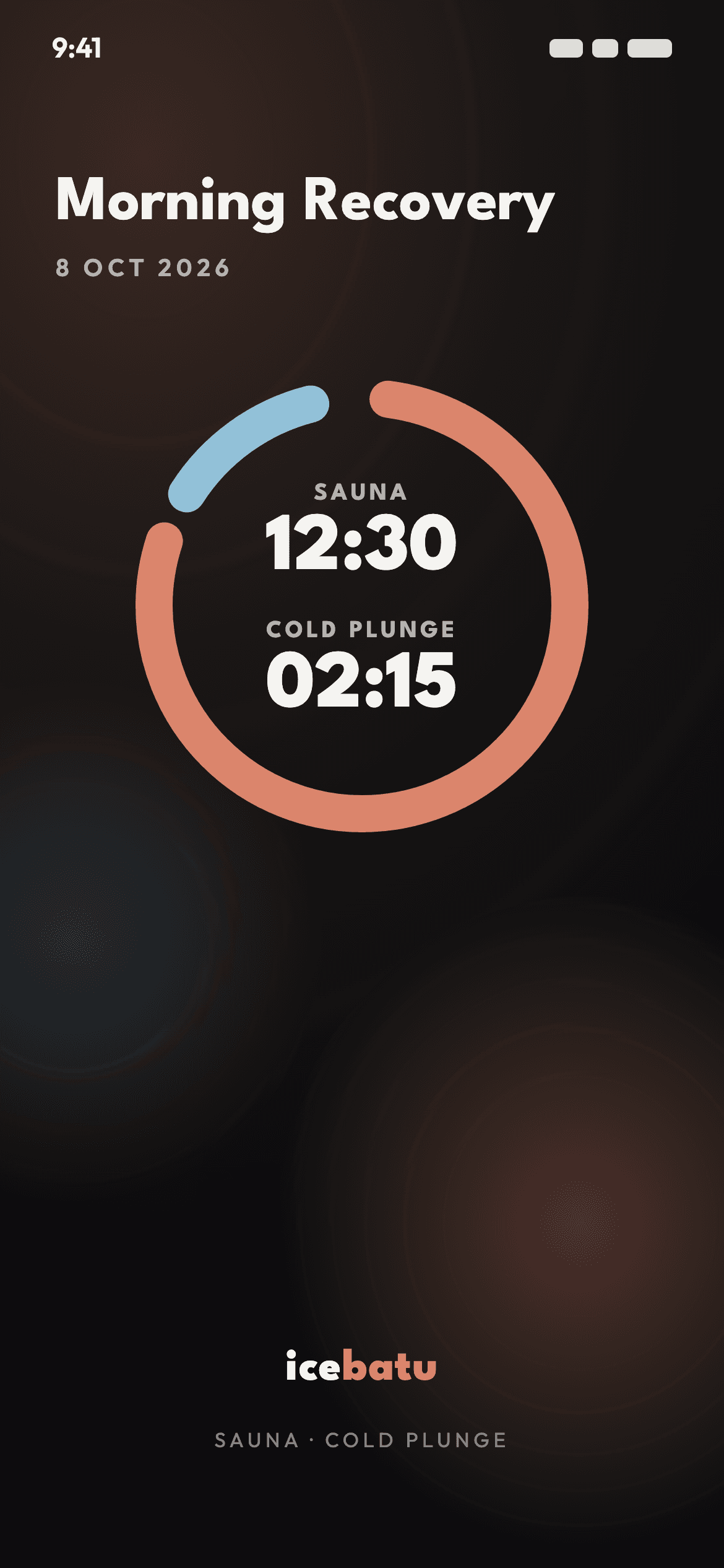 Shareable session card from the icebatu app